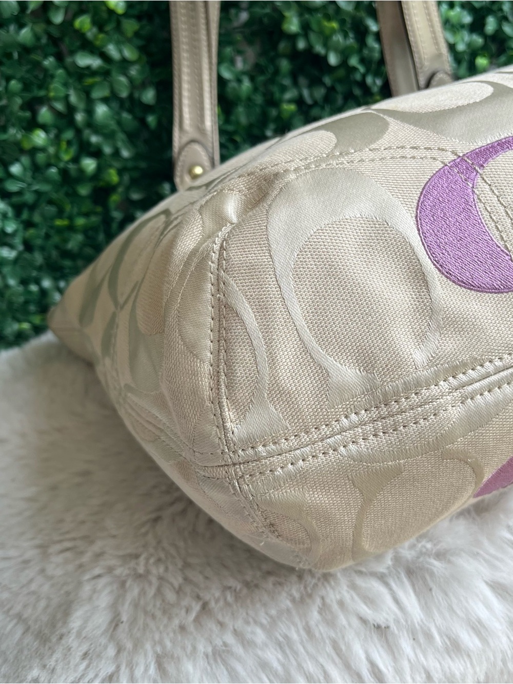 COACH Poppy Y2K Glam Bag Charm Op Art Tote Shoulder Bag 23521 - Picture 9 of 11